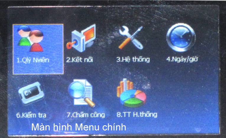 Menu máy chấm công