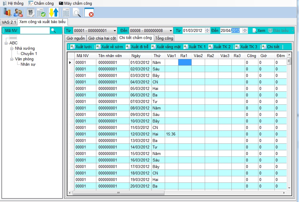 xem cong va xuat bao bieu