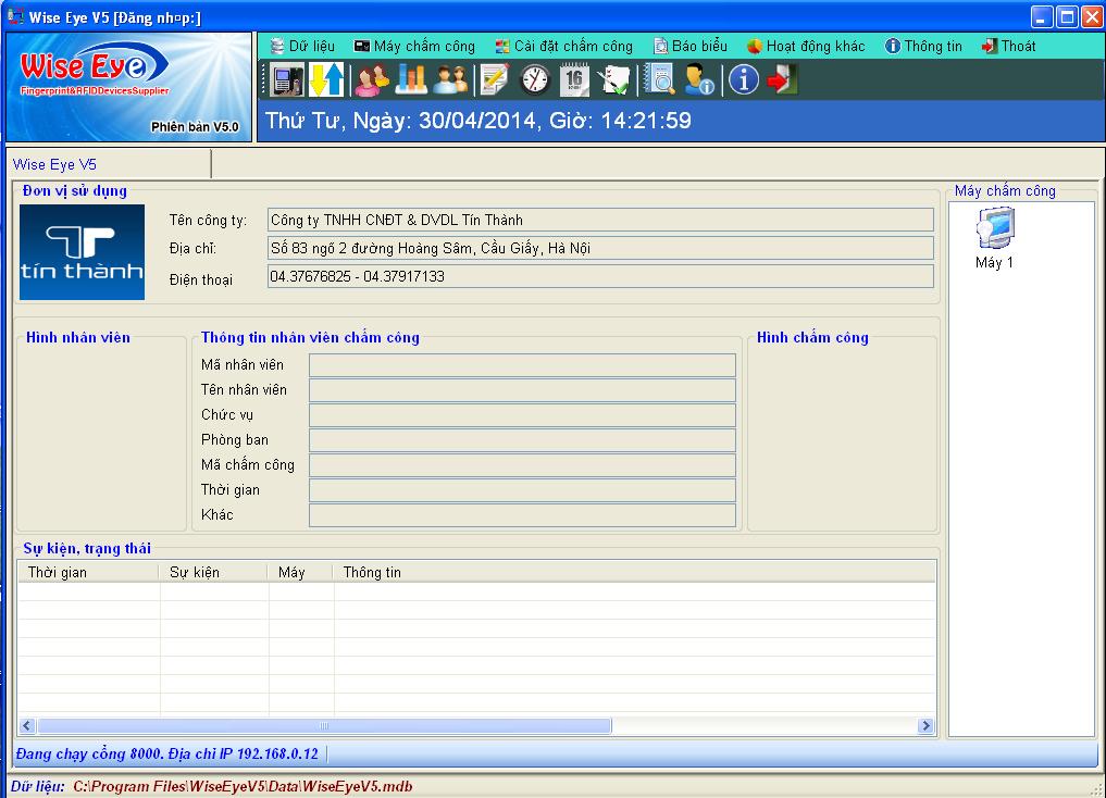 Phần mềm chấm công Wise Eye V5